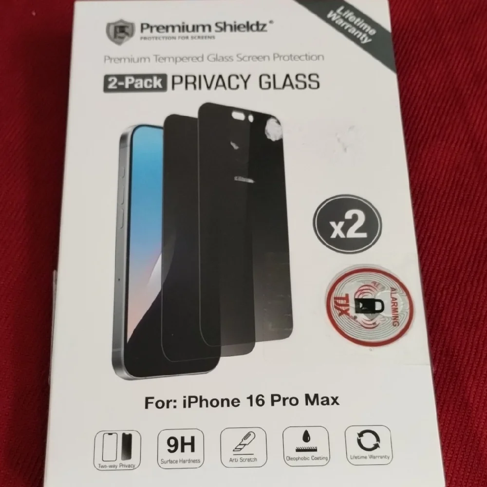 PSD Privacy Glass Screen Protector for iPhone 16 Pro Max - Black